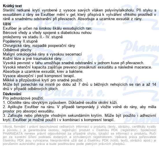 Exufiber 10x10 cm, 10ks, vysoce absorpční krytí z hydrovlák - popis