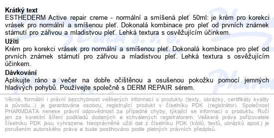 Esthederm Active Repair Wrinkle Correct.creme 50ml - popis