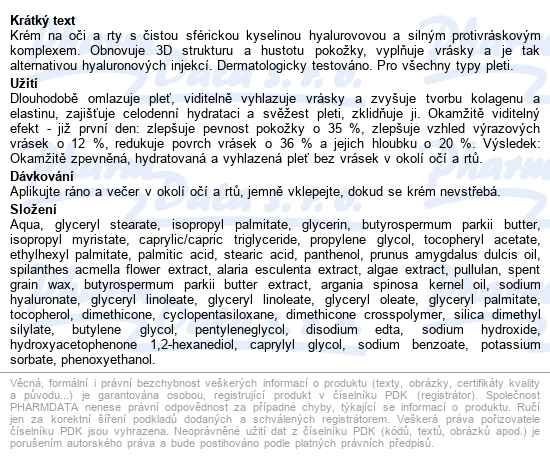 Dermacol Hyaluron Therapy 3d Krém Na Oči+rty 15ml - popis