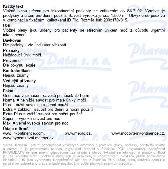 Pleny Absorpční Id Form Plus 1500ml,prodyšné,21ks - popis