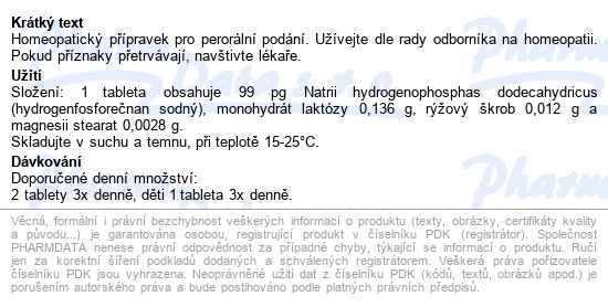 Natrium Phosphoricum Akh Tbl.60 - popis