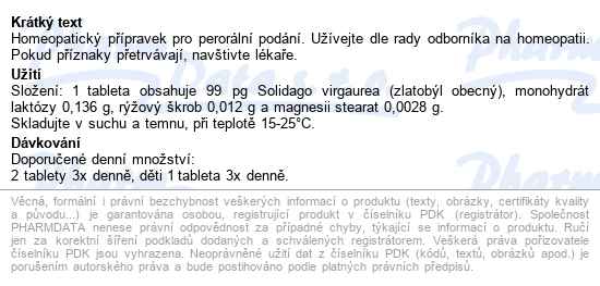 Solidago Virgaurea Akh Tbl.60 - popis