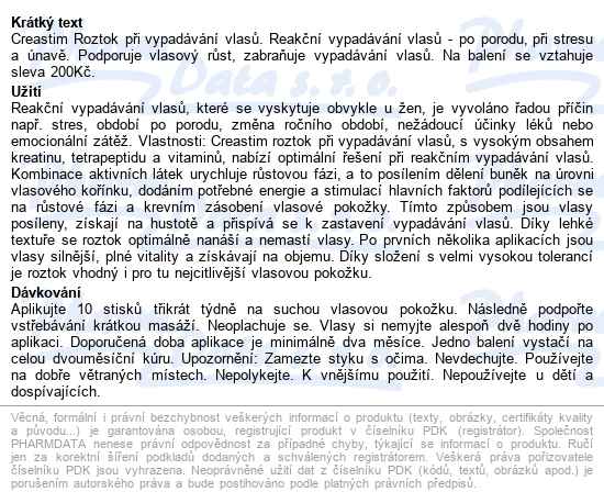 Ducray Creastim Roztok Při Vypad.vlasů2x30ml Sleva - popis