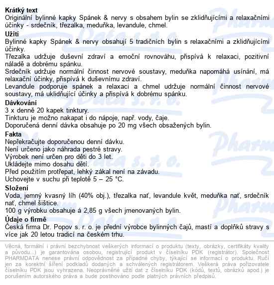 Dr.popov Kapky Bylinné Spánek-nervy 50ml - popis
