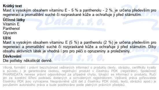 Vitamin E Mast 5% 30g Dr.müller - popis