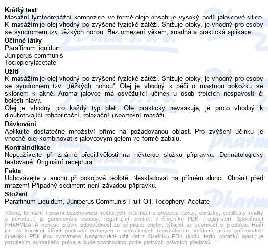 Topvet Professional Jalovcový Masážní Olej 200ml - popis