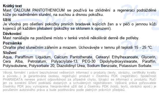 Terezia Calcium Pantothenicum Mast 30g - popis