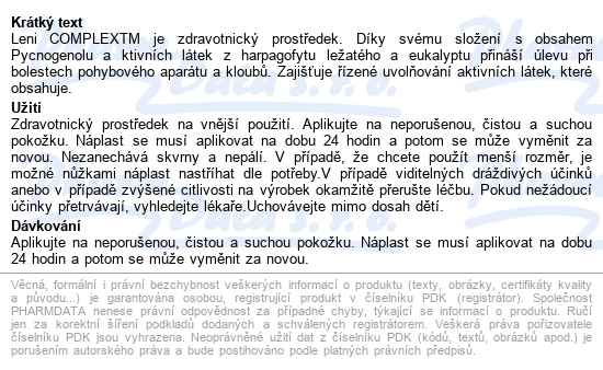 Leni Complex Náplast 5ks - popis