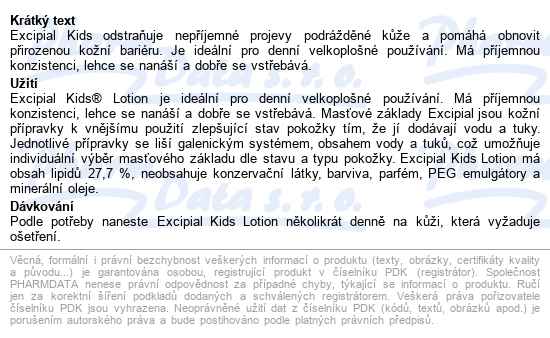 Excipial Kids Lotion 150 Ml - popis