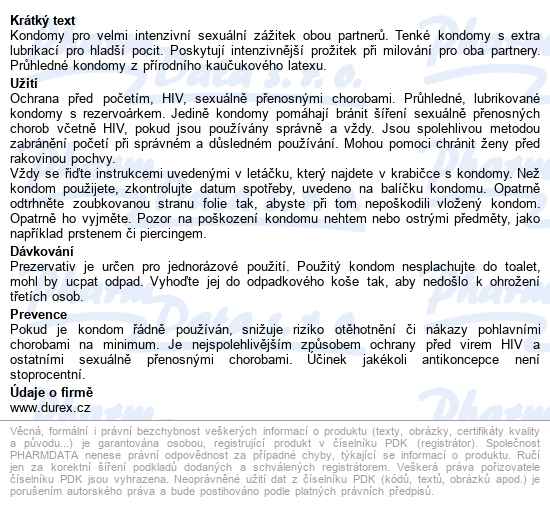 Durex Feel Thin Extra Lubricated Prezervativ 12ks - popis