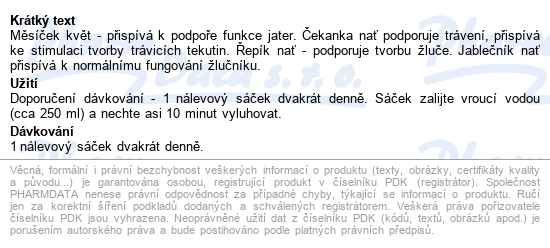 Jančův čaj žlučníkový N.s. 20x1.7g - popis
