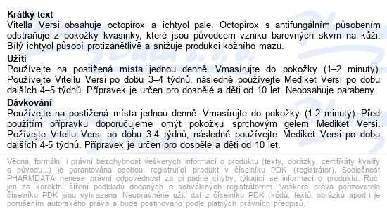 Vitella Versi Gel Pityriasis Versicolor 100ml - popis