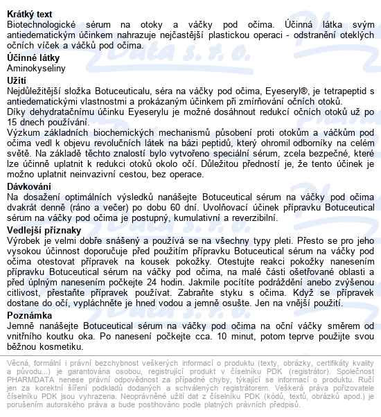 Fc Botuceutical Sérum Na Otoky A Váčky 15ml - popis