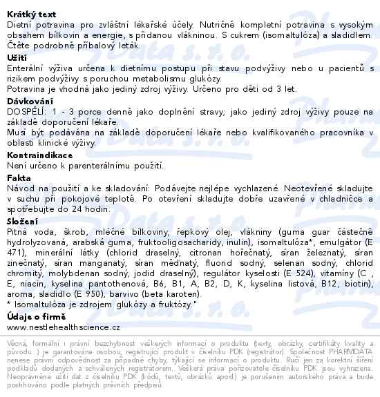 Resource Diabet Plus Příchuť Vanilka perorální roztok 4x200ml - popis