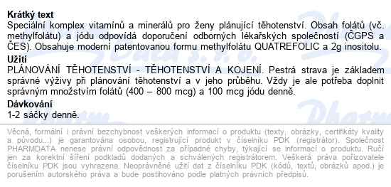 Fertiprona Inositol A Metylfolát 30 Sáčků - popis