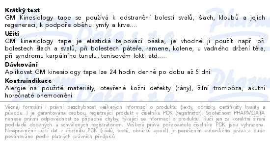 GM kinesiology tape 5cmx5m růžový - popis