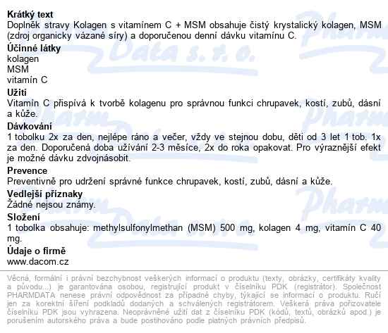 Kolagen S Vitamínem C+msm Tobolek 60 - popis