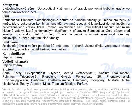 Fc Botuceutical Platinum Sérum 4.5ml - popis