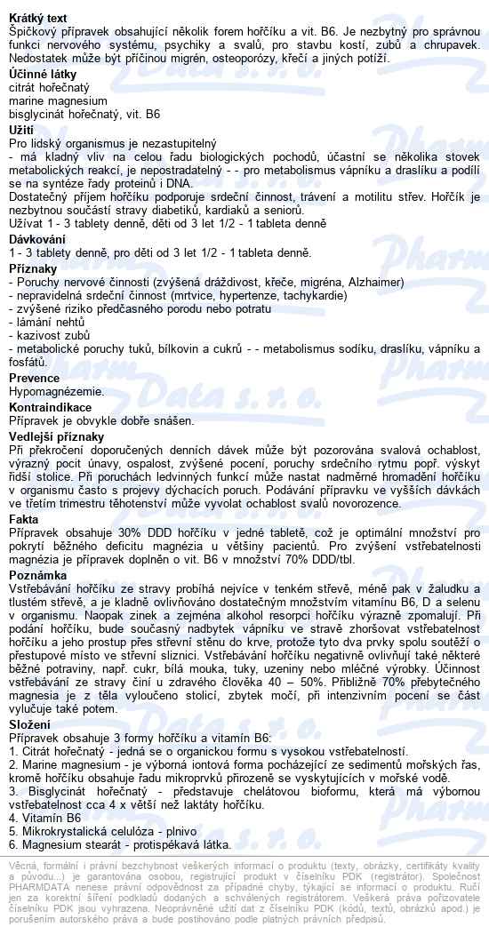 Magnesium Biokomplex + B6 Tbl.80 Dr.bojda - popis