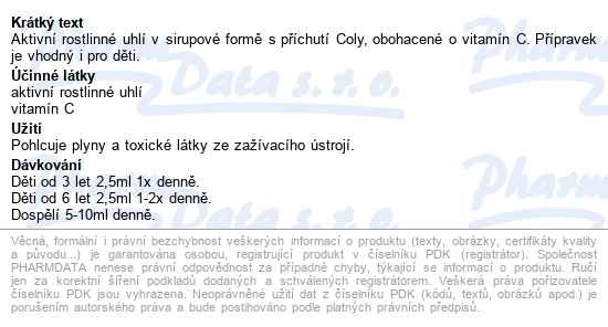Carbofit Sirup Pro Děti 100ml - popis