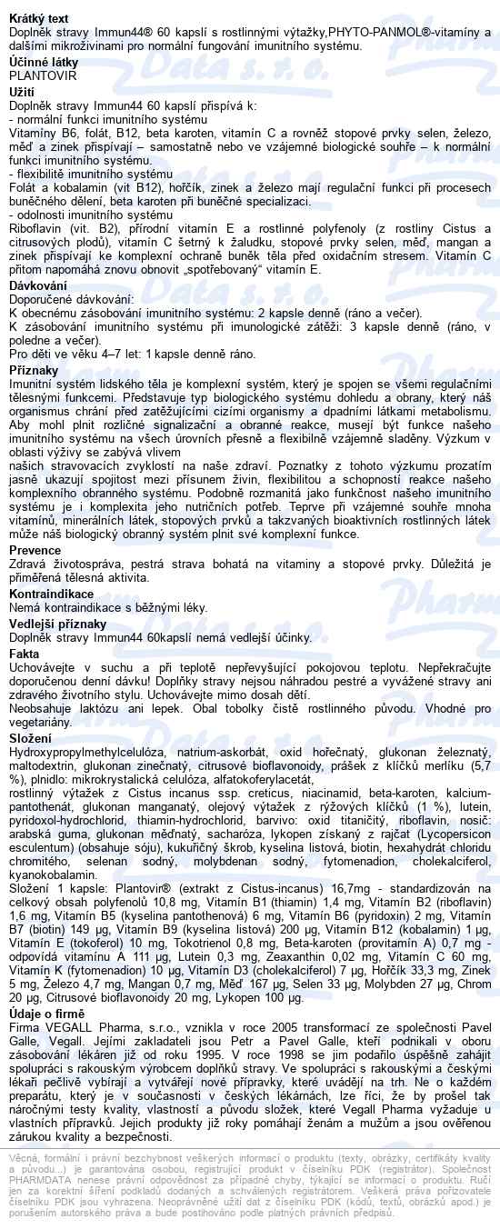 Immun44 Cps.60 - popis