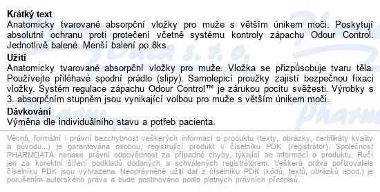 Tena Men Level 3 Ink.vložky 8ks 750856 - popis