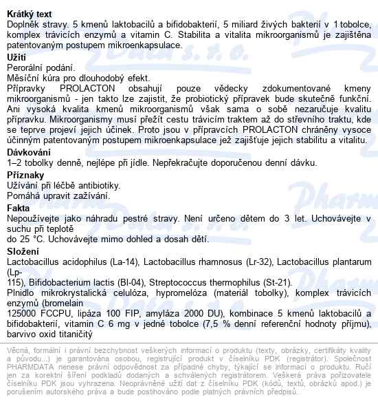 Prolacton Plus 60 Tobolek - popis