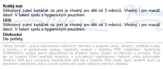 Babyono Kartáček Zubní Na Prst S Pouzdrem - popis