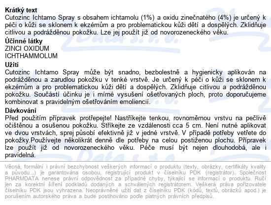 Cutozinc Ichtamo Spray Drkonrad 50ml - popis