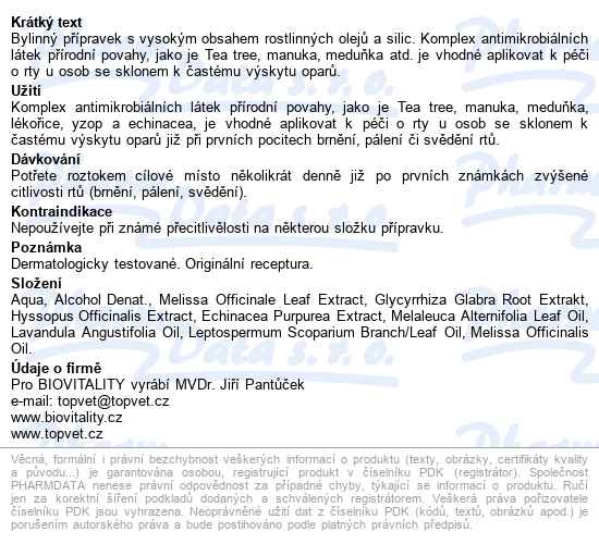 Biovitality Herpesol 8ml - popis