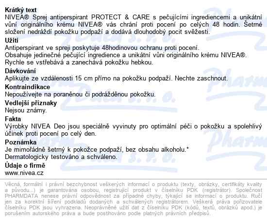 Nivea Protect&care Ap Sprej 150ml 85902 - popis