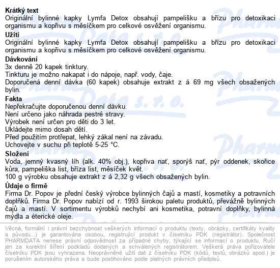 Dr.popov Kapky Bylinné Lymfa-detox 50ml - popis