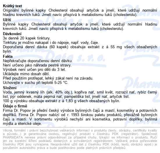 Dr.popov Kapky Bylinné Cholesterol 50ml - popis