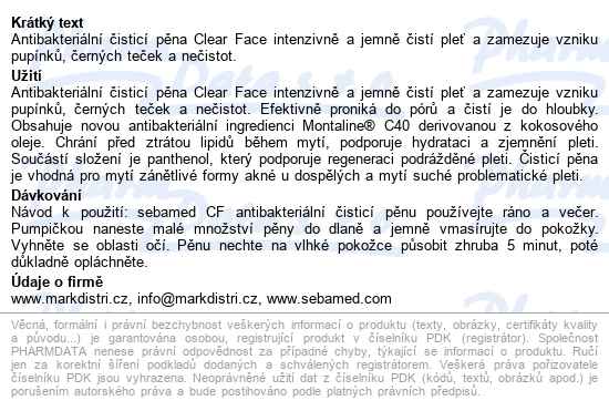 Sebamed Clear Face Antibakter.čisticí Pěna 150ml - popis
