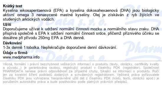 Medpharma Omega 3 Rybí Olej Forte Tobolek 67 - popis