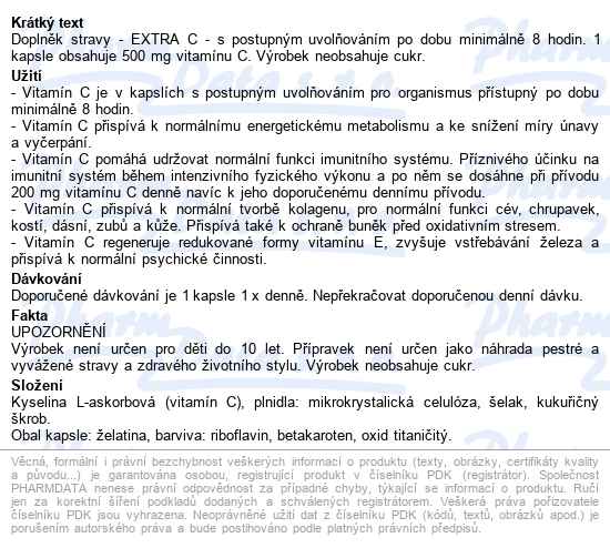 Naturvita Extra C 500 S Post.uvolňováním Cps.90 - popis