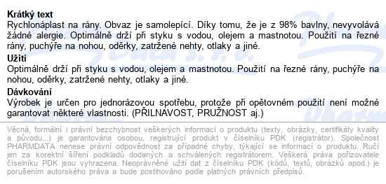 Rychlonáplast Elastická 25mmx450cm Smajlík - popis