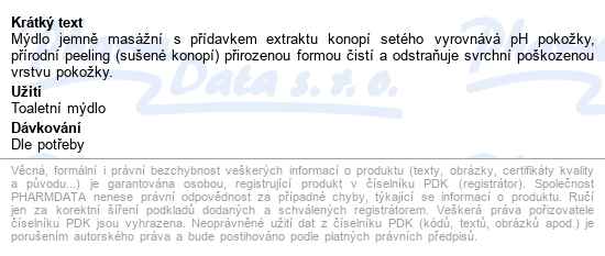 Přír.kosmetické Mýdlo Glycer.s Konopným Olejem100g - popis