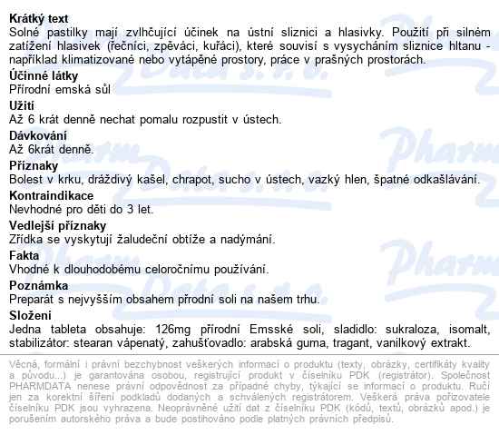 Emsské Pastilky Bez Mentolu 30ks - popis