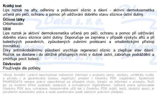 Lips Roztok Na Afty 100ml - popis