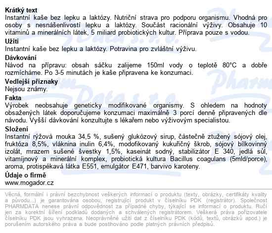 Nutrikaše Probiotic Se švestkami 3x60g - popis