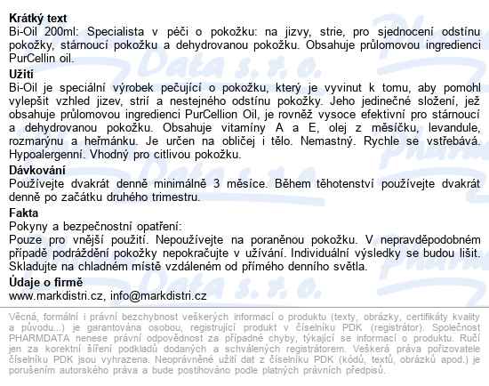 Bi-oil Pečující Olej Na Pokožku 200ml - popis