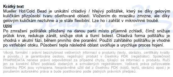Mueller Hot / Cold Polštářek Gelové Kuličky Modrý - popis