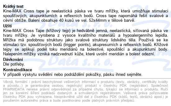Kine-max Cross Tape Křížový Tejp Vel. L 40ks - popis