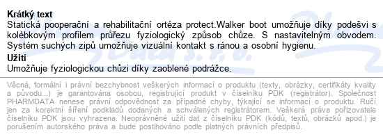 Protect.walker Boot statická pooperační a rehabilitační ortéza - popis