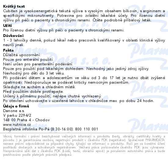 Cubitan S Příchutí Jahodovou perorální roztok 4x200ml - popis