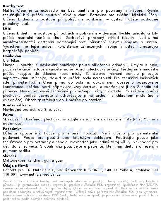 Nutilis Clear 175g - popis
