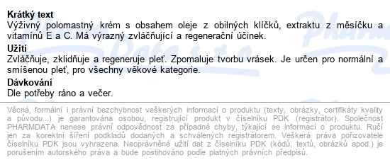 Ryor Ns Výživný Krém S Měsíčkem A Klíčkem 50ml - popis