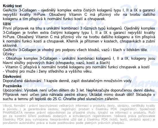 Gelactiv 3-collagen Forte Cps.60+60 Zdarma - popis