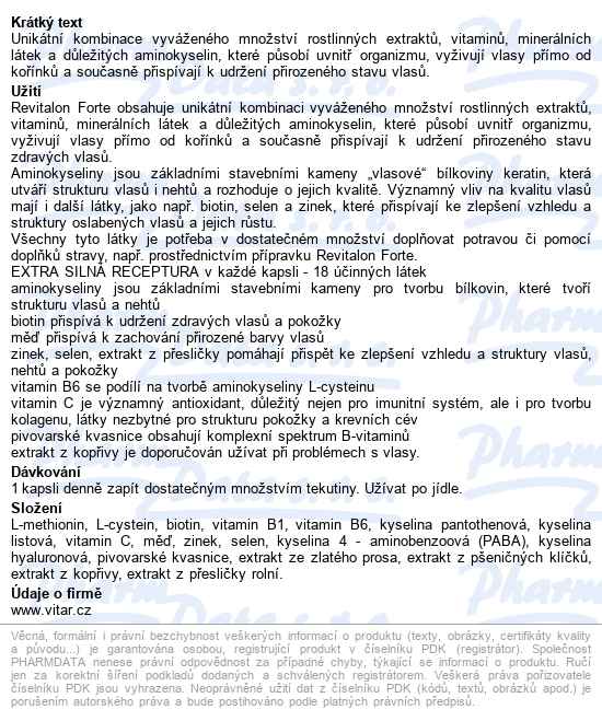 Revitalon Forte Cps.90+30 Zdarma - popis